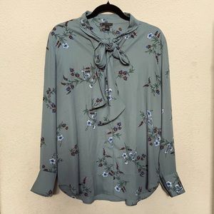 Ann Taylor button down with scarf like tie